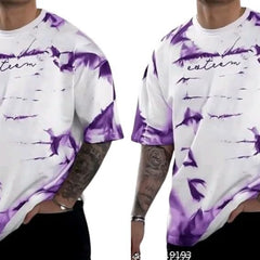 Pack Of 2 White & Purple Cotton Printed Casual T-Shirt For Men