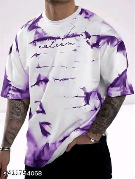 Pack Of 2 White & Purple Cotton Printed Casual T-Shirt For Men