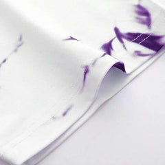 Pack Of 2 White & Purple Cotton Printed Casual T-Shirt For Men