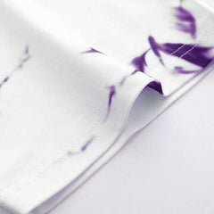 White & Purple Cotton Printed Casual T-Shirt For Men